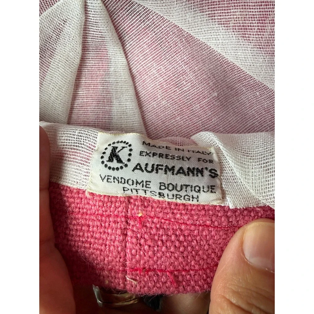 Vintage Kaufmann's Vendome Boutique Pink Knit Newsboy Hat Made in Italy Cap